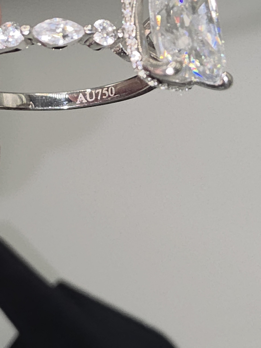 3ct Moissanite Radiant Cut 18k White Gold Over S925 AU750 Size 9 - Picture 5 of 8